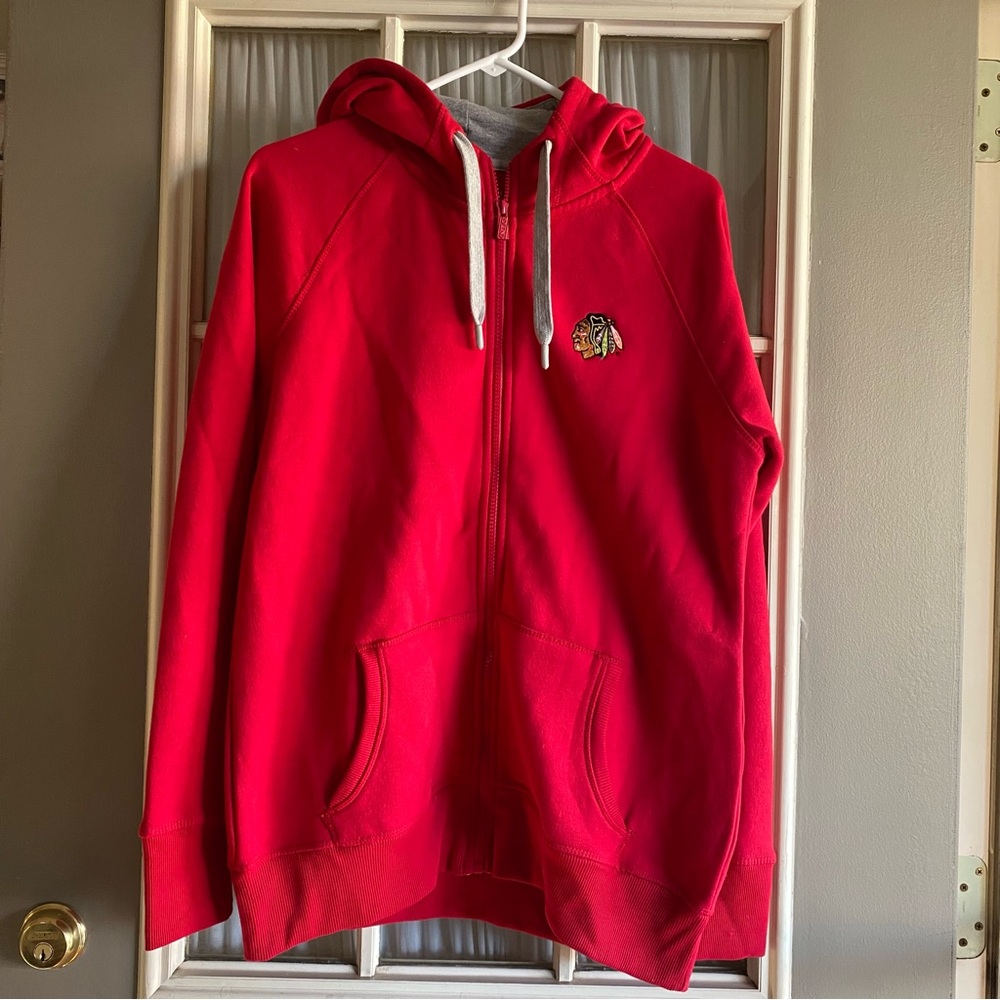 Chicago Blackhawks Red Zip-Up Hooded Sweatshirt